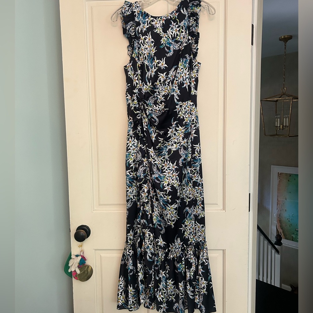 Cinq à Sept Mirna Silk Sleeveless Ruffled Dress